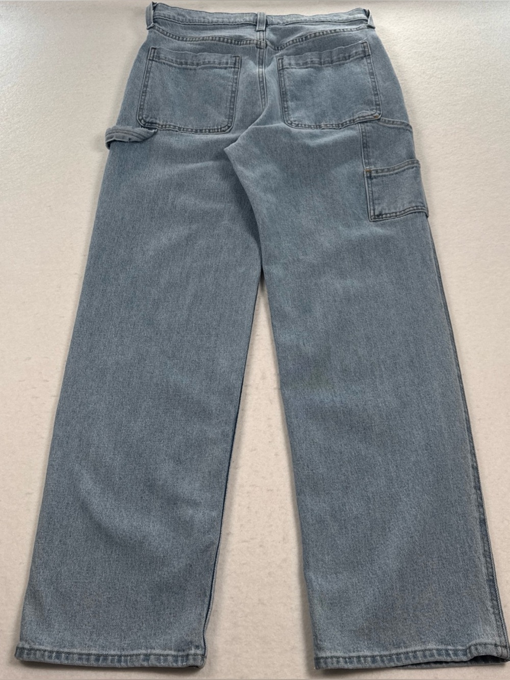 Hollister Baggy Carpenter Jeans Fits Men 32x31.5 Light Blue Wash Relaxed Utility - Picture 2 of 9